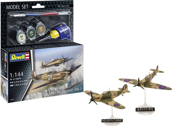Revell modelset Spitfire Mk.ia & Hurricane Mk.I incl. Verf & Lijm 