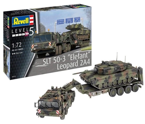 03311 revell SLT 50-3 Ëlefant"Leopard 2A4 421 onderdelen 1/72 