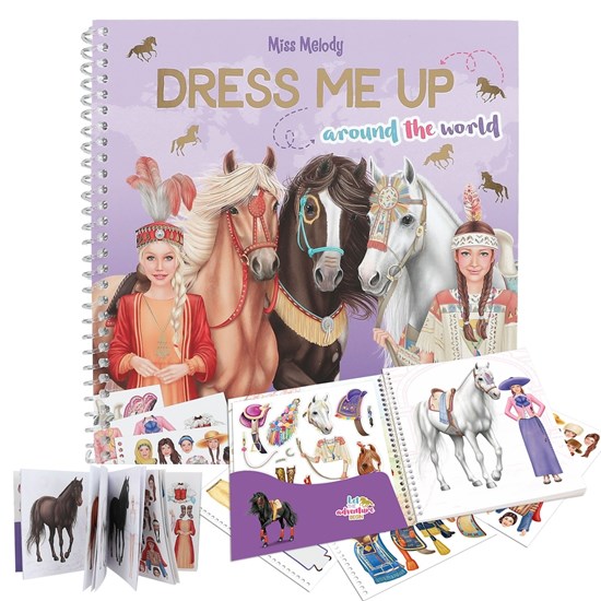Miss Melody Dress Me Up Around the World Sticker Creaboekje 
