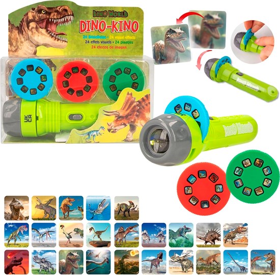 Dino World Dino-Kino Zaklamp met Schijfjes