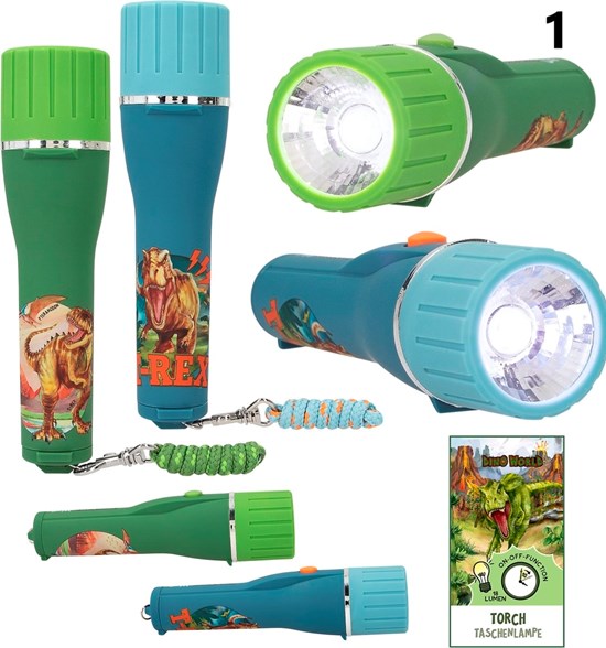 Dino World Zaklamp met Timer assorti kleuren