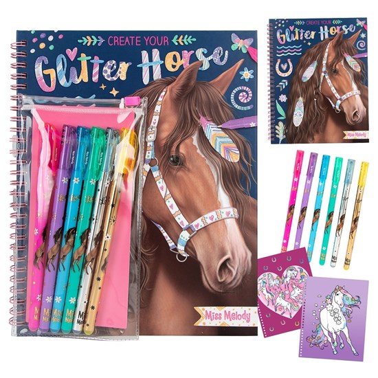TOPModel Miss Melody Create Your Glitter Horse Knutselboek met Gelpennen 