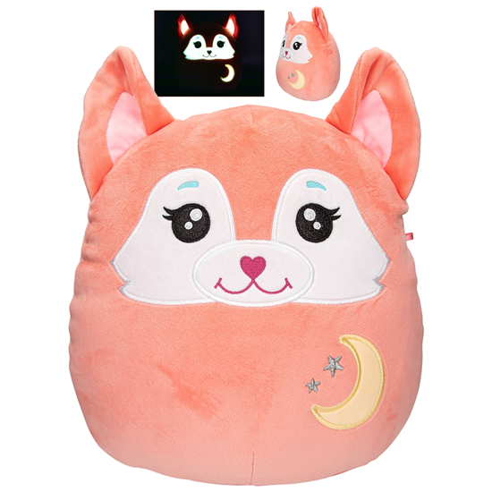 Yivi Swoppies Glow in de Dark Knuffel Vos Zalmroze circa 30cm