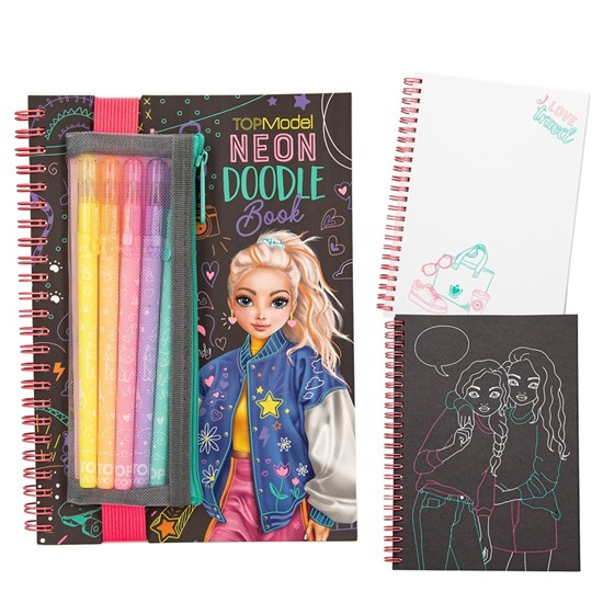 TOPModel Neon Doodle Kleurboek met Neon Stiften