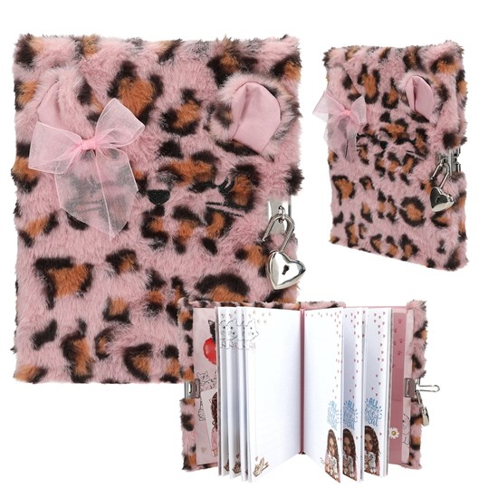 TOModel Dagboek met Slot Roze Panter Print 