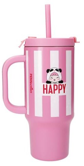Topmodel PENfection To Go Beker met Rietje Happy Roze/Wit 