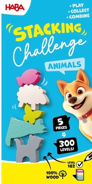 Haba Stacking Challenge Spelletje in Zakje Animals 5dlg 6+ 