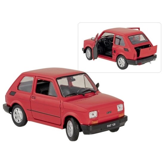 welly Fiat 126 3drs Rood 1/124