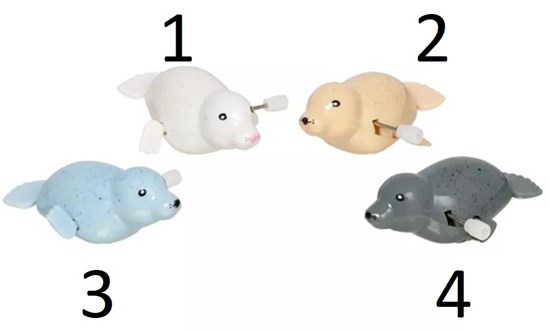 Opwindfiguur Zeehond 7cm ass.kleuren 4+ 