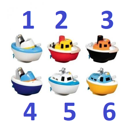 Opwindfiguur Bootje circa 6-6½cm assorti kleuren 4+ 