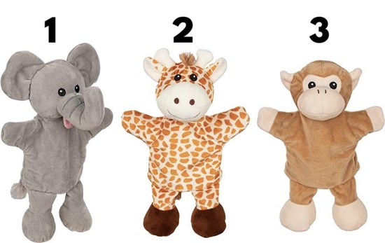 Handpop Wilde Dieren assorti 1+ 