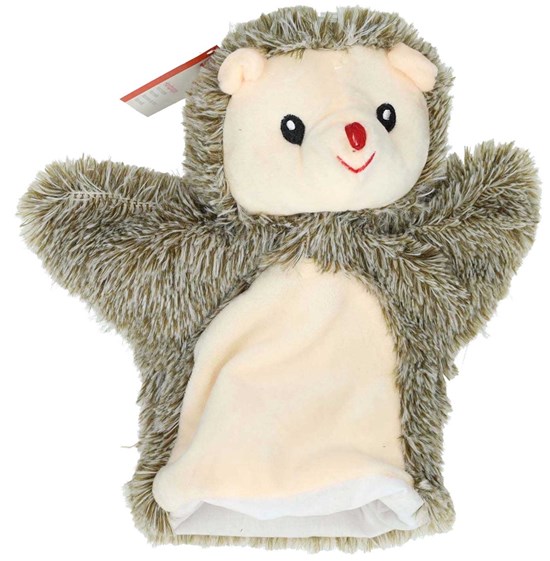 Handpop Pluche Bosdieren Eekhoorn, Haas en Egel 