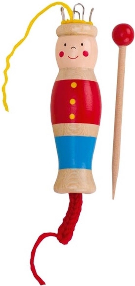goki Ouderwetse Houten Punnik Popje 11 cm Hoog met Naald 4+ 