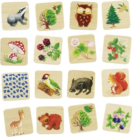 Goki Memory Spel in Kist Dieren van het Woud 32dlg 3+
