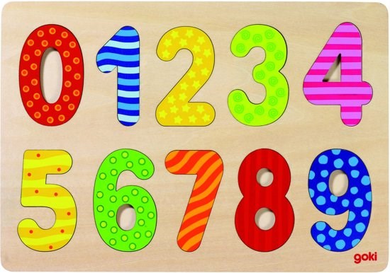 goki Grote Cijfers puzzel hout 0-9 leeftijd 2+ 