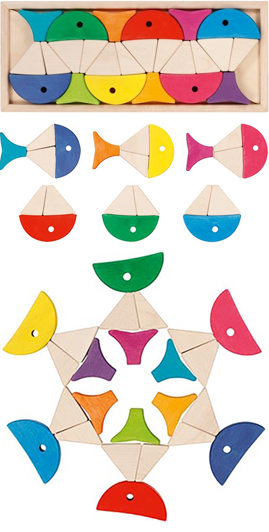 Goki Evolution Sorteerspel Vissen 24dlg Kleuren en Vormen Sorteren  2+ 