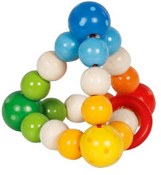 goki Baby's Houten Bijtring Piramide met Elastiek 7cm Hoog