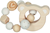 Goki Baby Bijtring Hout BEER cira 10cm met Elastiek 0mnd+