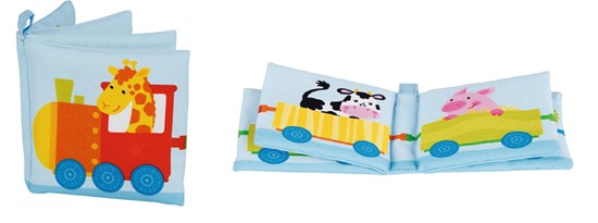 goki Boekje Trein Stof met Pieper & Knisperfolie 9x9cm