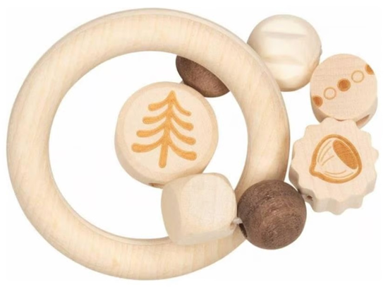 Goki Baby Bijtring Hout Bos circa 9cm 0mnd+