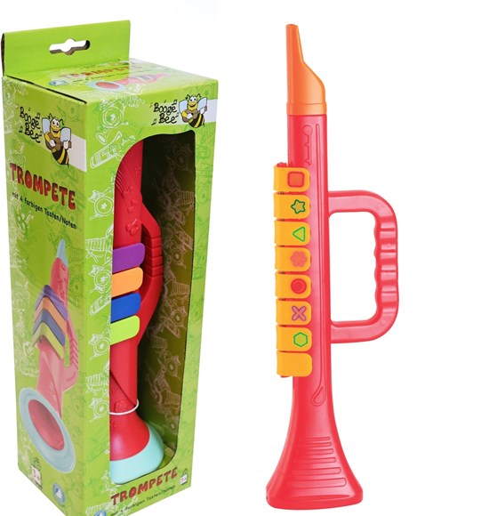 boogie bee Trompet Rood 27cm met 8 Vrolijke Tonen 3+ 