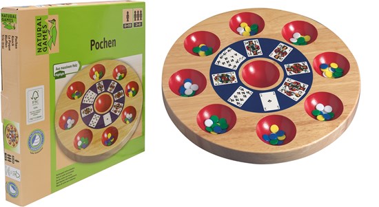 Natural Games Pochen (Bluffen) Spel hoiut 24½ cm 8+ 