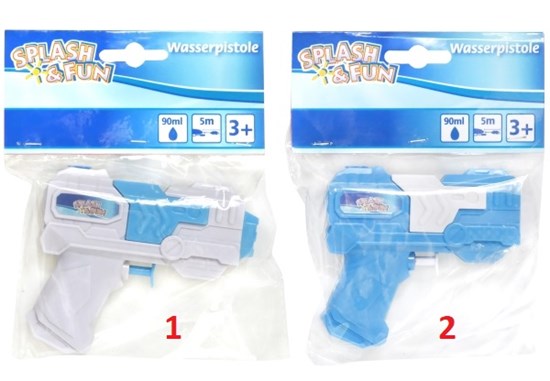 splash &  fun Waterpistool Blauw/wit 11cm assorti 3+