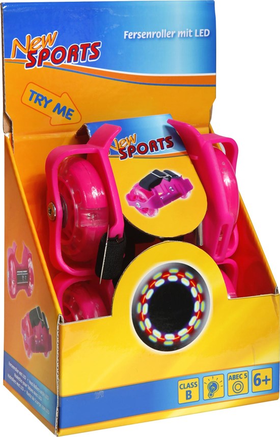 opruiming new sports Hakroller met LED Verlichting Pink in Breedte Verstelbaar 6+
