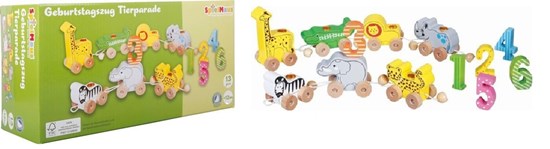 spielmaus Houten Verjaardagstrein 13dlg 12mnd+ 