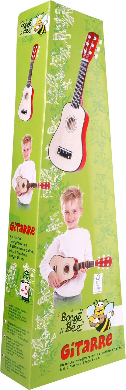 boogie bee Houten Gitaar 55 cm 6 snaren 5+ 