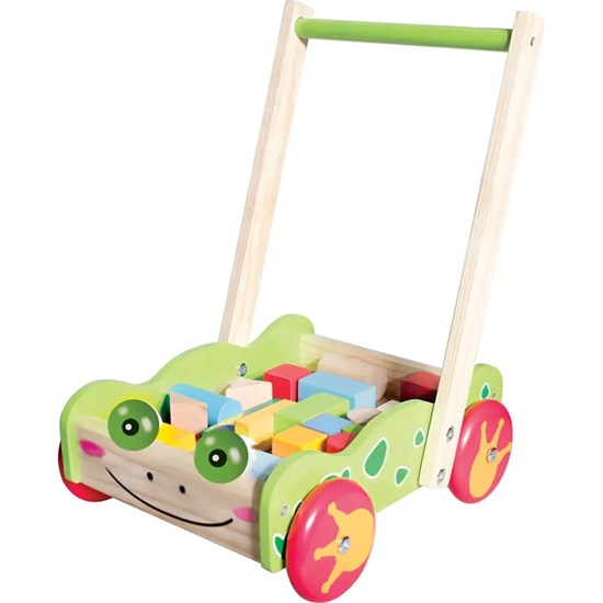 spielmaus Houten Blokken Duwwagen met Blokken 12mnd+
