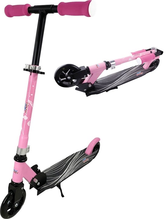New Sports Scooter Step met Grote Wielen Roze/Zwart max 50kg 5+