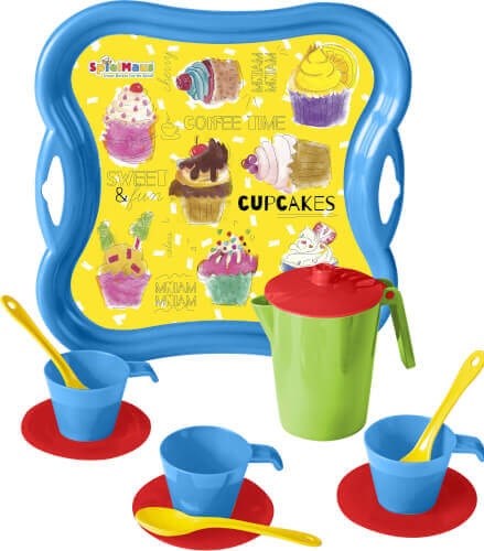 Spielmaus Koffie/Thee Servies met Dienblad 1+