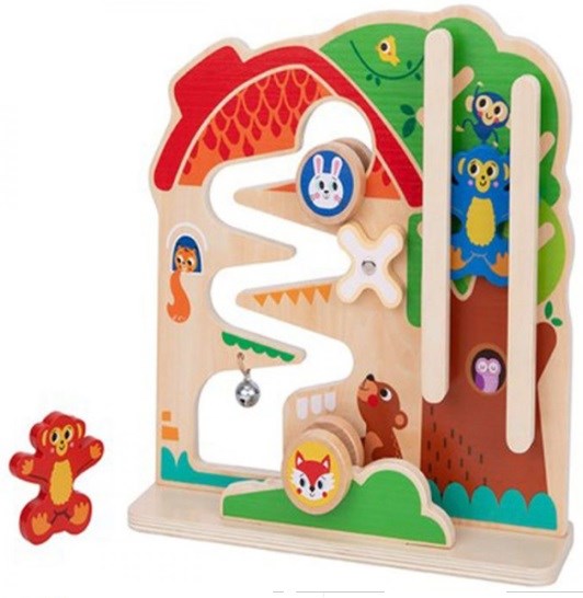 spielmaus Motoriek Speelwand hout met Accessoires  12mnd+