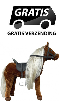 amia Groot Staand Paard Goldie met Zadel circa 46cm