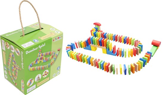 Spielmaus Houten Domino Rally Gekleurd in Doos circa 100dlg  