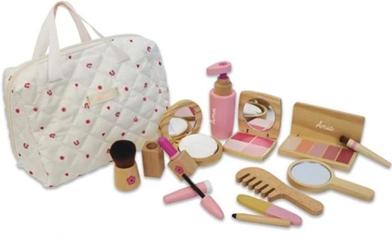 Amia Houten Cosmetica set met Tas 3+  