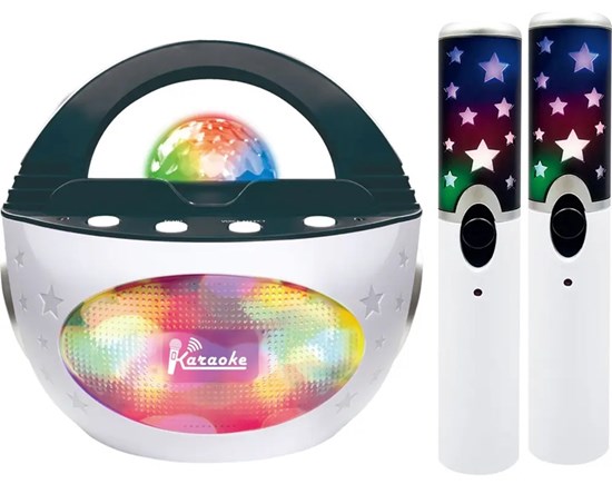 BoogieBee Karaoke Disco set met 2 Microfoons en Accu 
