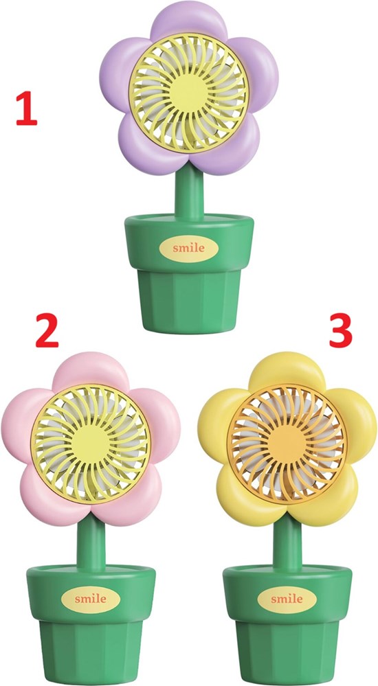 Bloemen Hand Ventilator met USB Aansluiting Assorti 