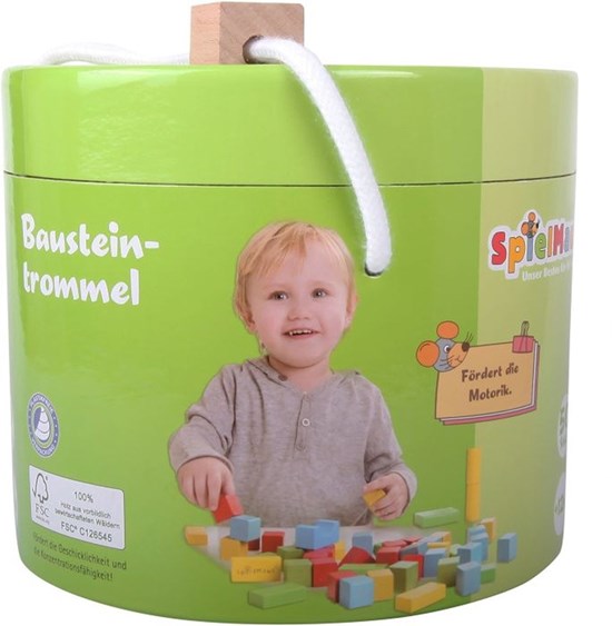 spielmaus Houten Blokkenton met Gekleurde Blokken 12mnd+