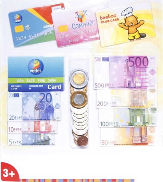 Spielmaus EURO SPEELGELD op KAART met MUNTEN en CHEQUES  50dlg 