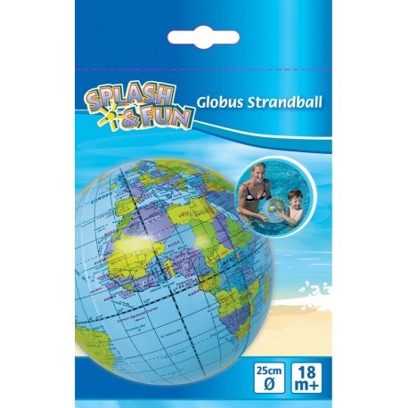 splash&fun Wereldbol Strandbal circa 25cm 