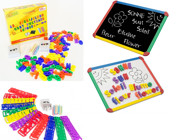 Creathek Schoolset met Magneet Letters & Krijtjes circa 120dlg 3+ Zonder Bord 