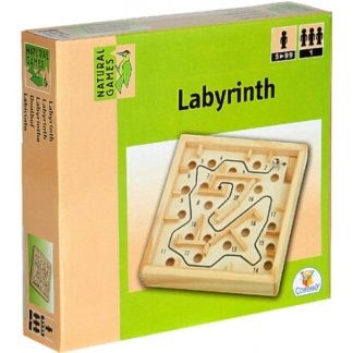 natural games Mini Labyrinth hout 12x12cm