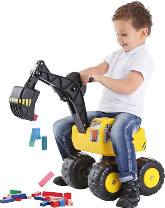 Mobby Dig Zit Graafmachine Bagger Geel/Zwart tot 100 kg 3+ 