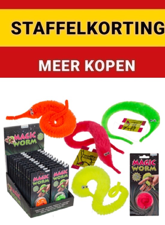 Twisty Magic Worm assorti kleuren circa 22cm 