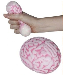 Squeezie Hersenen Anti Stress Bal Roze circa 8cm 