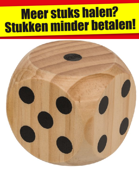 Houten Dobbelsteen Circa 6x6cm 3+ 