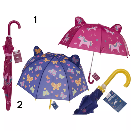 Kinder Paraplu Eenhoorn ass.Kleuren  Circa 70cm ø 