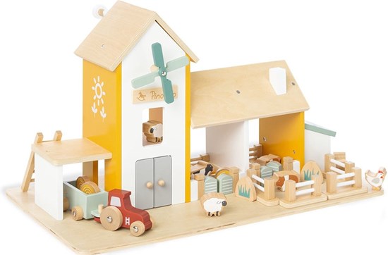 Pinlino Grote Houten Boerderij HENRI met Accessoires 3+ 